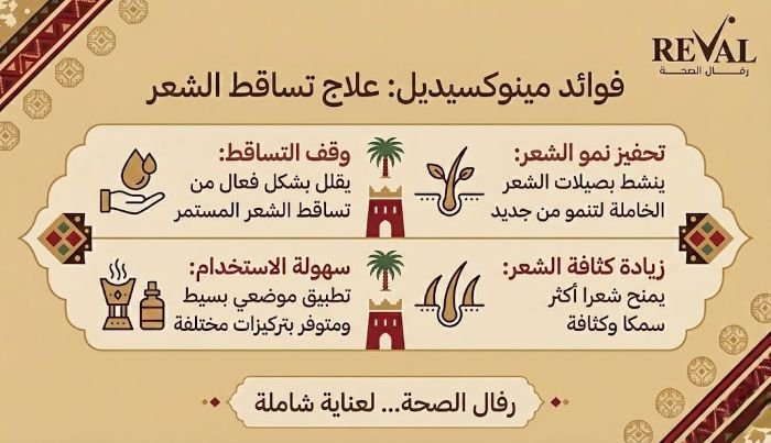 فوائد مينوكسيديل لعلاج تساقط الشعر